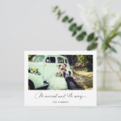 シンプルエレガントモダンChristmas写真 シーズンポストカード (スタンド正面)