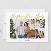 シンプルエレガントモダンHappy New Year Six Photo シーズンカード (正面)