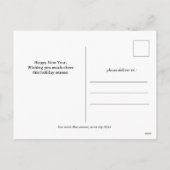 シンプルエレガントモダンHappy New Year Three Photo シーズンポストカード (裏面)