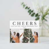 シンプルエレガントモダンHappy New Year Three Photo シーズンポストカード (スタンド正面)