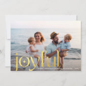 シンプルエレガントモダンJoyful 1フォト金ゴールド シーズンカード (正面)