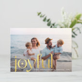 シンプルエレガントモダンJoyful 1フォト金ゴールド シーズンカード (スタンド正面)