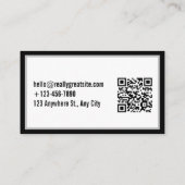 シンプルエレガントモダンQrコードカスタム 名刺 (裏面)