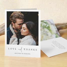 シンプルエレガントモダンScriptカスタム写真結婚s サンキューカード