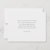 シンプルエレガントモダンScriptカスタム結婚式  サンキューカード (裏面)