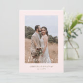 シンプルエレガントモダンScript 4写真結婚s サンキューカード (スタンド正面)