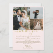 シンプルエレガントモダンScript 4写真結婚s サンキューカード (裏面)