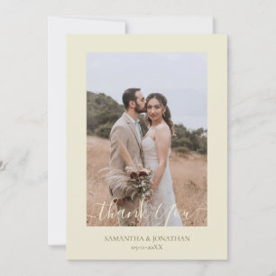 シンプルエレガントモダンScript 4写真結婚s サンキューカード