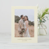 シンプルエレガントモダンScript 4写真結婚s サンキューカード (スタンド正面)