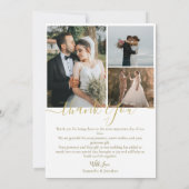 シンプルエレガントモダンScript 4写真結婚s サンキューカード (裏面)