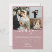 シンプルエレガントモダンScript 5写真結婚s サンキューカード (裏面)