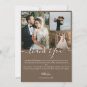 シンプルエレガントモダンScript 5写真結婚s サンキューカード (裏面)