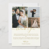 シンプルエレガントモダンScript 5写真結婚s サンキューカード (裏面)