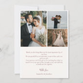 シンプルエレガントモダンScript 6写真結婚s サンキューカード (裏面)