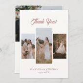 シンプルエレガントモダンScript 6写真結婚s サンキューカード (正面/裏面)