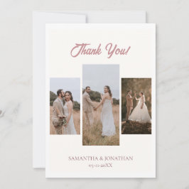 シンプルエレガントモダンScript 6写真結婚s サンキューカード