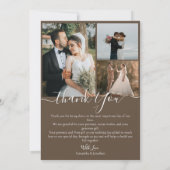 シンプルエレガントモダンScript 6写真結婚s サンキューカード (裏面)