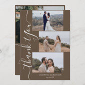 シンプルエレガントモダンScript 6写真結婚s サンキューカード (正面/裏面)
