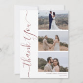 シンプルエレガントモダンScript 6写真結婚s サンキューカード (正面)