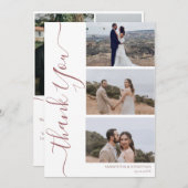 シンプルエレガントモダンScript 6写真結婚s サンキューカード (正面/裏面)