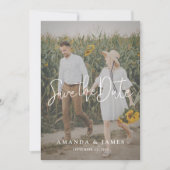 シンプルエレガントモダンScript Photo結婚's セーブザデート (正面)