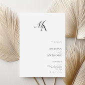 シンプルエレガントモノグモダンラム結婚写真 招待状