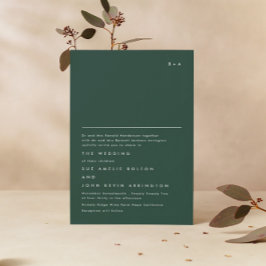 シンプルエレガントモノグラムエメラルドグリーン結婚ズ 招待状