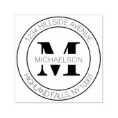 シンプルエレガントモノグラムファミリー名差出人住所 セルフインキングスタンプ (デザイン)