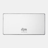 シンプルエレガントモノグラムミニマリストブラック&ホワイト デスクマット (正面)