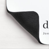 シンプルエレガントモノグラムミニマリストブラック&ホワイト マウスパッド (コーナー)