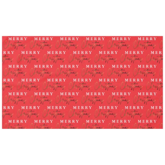 シンプルエレガントモノグラムメリークリスマス テーブルクロス (正面(横))