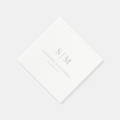 シンプルエレガントモノグラム対イニシャル結婚ズ スタンダードカクテルナプキン (角)