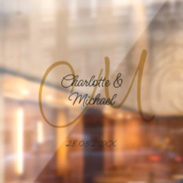 シンプルエレガントモノグラム結婚の ウィンドウサイン