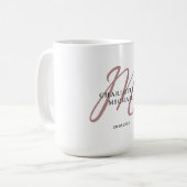 シンプルエレガントモノグラム結婚の コーヒーマグカップ (正面左)