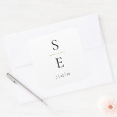 シンプルエレガントモノグラム金ゴールド結婚ズ スクエアシール (封筒)