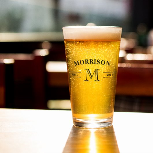 シンプルエレガントモノグラム&年 タンブラーグラス