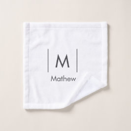 シンプルエレガントモノグラムgroomsman行名 ウォッシュタオル