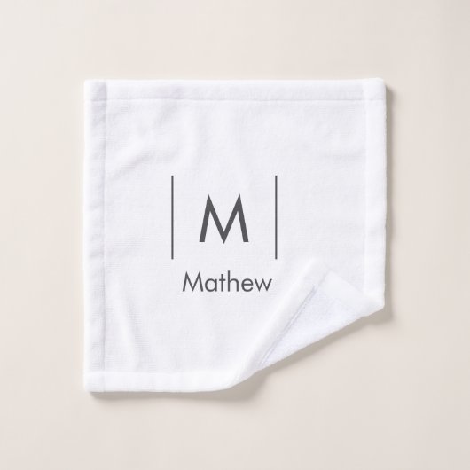 シンプルエレガントモノグラムgroomsman行名 ウォッシュタオル (ウォッシュタオル)