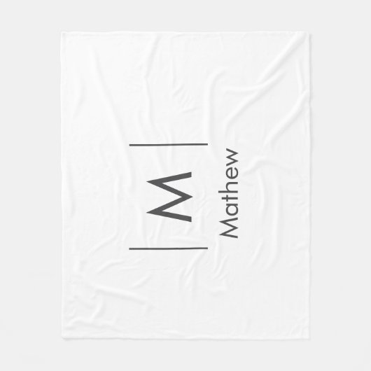 シンプルエレガントモノグラムgroomsman行名 フリースブランケット (正面)