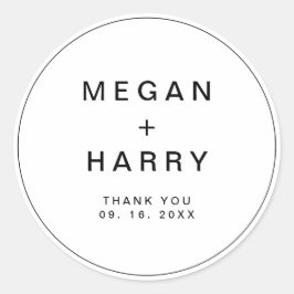 シンプルエレガントモノグラ結婚ム ラウンドシール