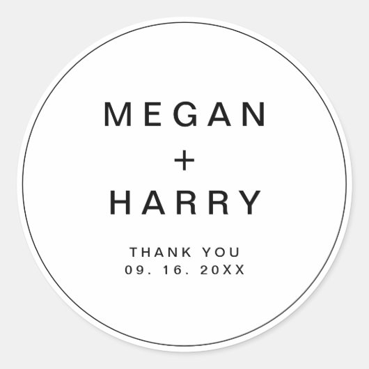 シンプルエレガントモノグラ結婚ム ラウンドシール (正面)