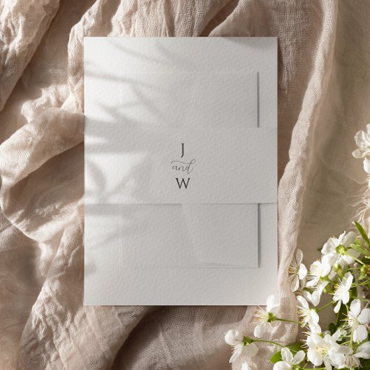 シンプルエレガントモノグラ結婚ム 招待状ベリーバンド