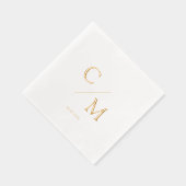 シンプルエレガントモノグラ結婚ム 箔ナプキン (右)