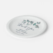 シンプルエレガントユーカリフローラブライダルシャワー ペーパープレート (アングル)