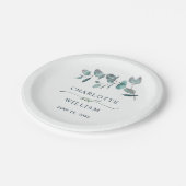 シンプルエレガントユーカリフローラ結婚式 ペーパープレート (アングル)