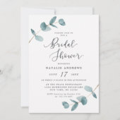 シンプルエレガントユーカリブライダルシャワー 招待状 (正面)