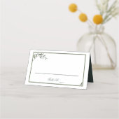 シンプルエレガントユーカリ結婚ス プレイスカード (正面)