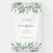 シンプルエレガントユーカリ結婚ス 横断幕 (縦)