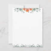 シンプルエレガントユーカリ&ピーチバラサンキューユー ノートカード (裏面)