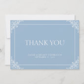 シンプルエレガントライトブルーリージェンシーエラ結婚ーズ サンキューカード (正面)
